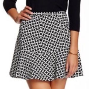 Diane von Furstenberg Geometric Black and White Mini Skirt